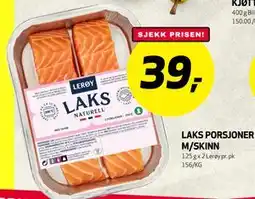 Bunnpris LAKS PORSJONER M/SKINN tilbud