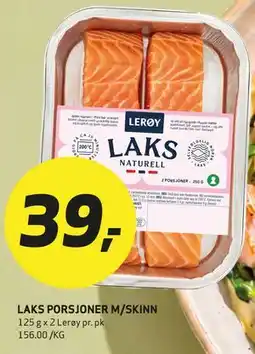Bunnpris LAKS PORSJONER M/SKINN tilbud