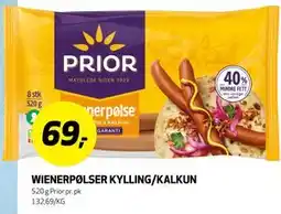 Bunnpris WIENERPØLSER KYLLING/KALKUN tilbud