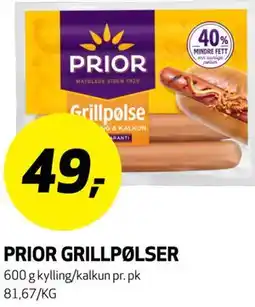 Bunnpris PRIOR GRILLPØLSER tilbud