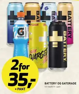 Bunnpris BATTERY OG GATORADE tilbud