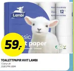 Bunnpris TOALETTPAPIR HVIT LAMBI tilbud