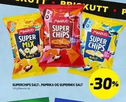 Bunnpris SUPERCHIPS SALT-, PAPRIKA OG SUPERMIX SALT tilbud