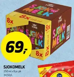 Bunnpris SJOKOMELK tilbud