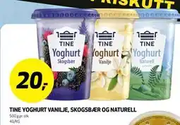 Bunnpris TINE YOGHURT VANILJE, SKOGSBÆR OG NATURELL tilbud