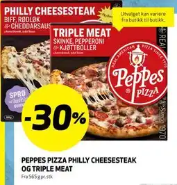 Bunnpris PEPPES PIZZA PHILLY CHEESESTEAK OG TRIPLE MEAT tilbud
