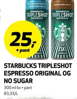 Bunnpris STARBUCKS TRIPLESHOT ESPRESSO ORIGINAL OG NO SUGAR tilbud