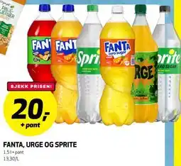 Bunnpris FANTA, URGE OG SPRITE tilbud