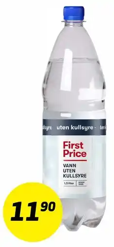 Bunnpris First Price VANN UTEN KULLSYRE tilbud