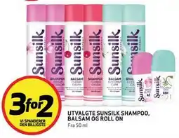 Bunnpris UTVALGTE SUNSILK SHAMPOO, BALSAM OG ROLL ON tilbud