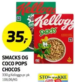 Bunnpris SMACKS OG COCO POPS CHOCOS tilbud