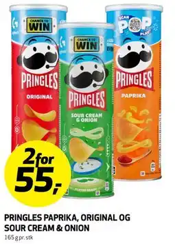 Bunnpris PRINGLES PAPRIKA, ORIGINAL OG SOUR CREAM & ONION tilbud