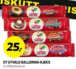 Bunnpris ET UTVALG BALLERINA-KJEKS tilbud