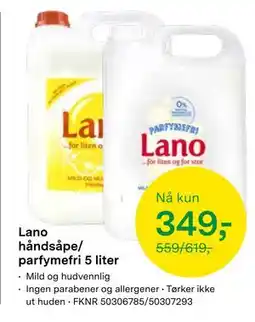 Felleskjøpet Lano håndsåpe/ parfymefri 5 liter tilbud