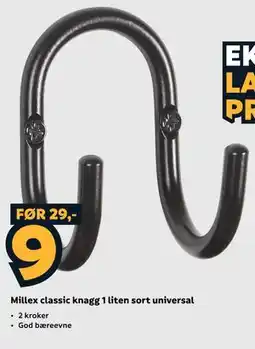 Megaflis Millex classic knagg 1 liten sort universal tilbud