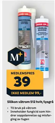 Megaflis Silikon våtrom 512 hvit/lysgrå tilbud