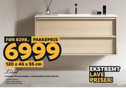 Megaflis Lund Aura 120 servantskap + Lind Marseille servant 120 hvit tilbud