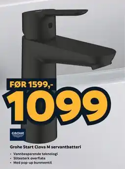 Megaflis Grohe Start Clova M servantbatteri tilbud