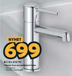 Megaflis Celeste Truro servantbatteri krom tilbud