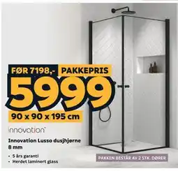 Megaflis Innovation Lusso dusjhjørne 8 mm tilbud
