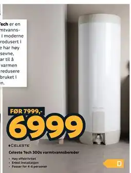 Megaflis Celeste Tech 300s varmtvannsbereder tilbud