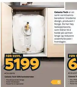Megaflis Celeste Tech 120b benkebereder tilbud