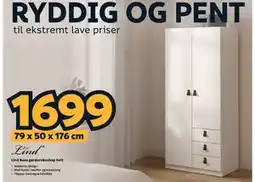 Megaflis Lind Base garderobeskap hvit tilbud