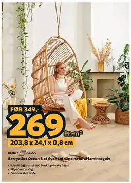 Megaflis Berryalloc Ocean 8 xl Gyant xl sand natural laminatgulv tilbud