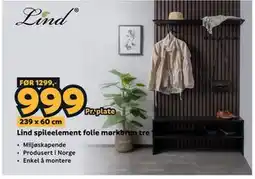 Megaflis Lind spileelement folie mørkbrun tre 11 spiler 12x40 tilbud