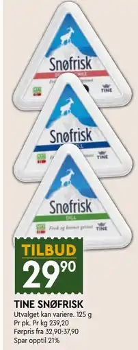 Coop Mega TINE SNØFRISK tilbud