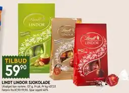 Coop Mega LINDT LINDOR SJOKOLADE tilbud