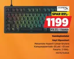 POWER HyperX Gamingtastatur tilbud
