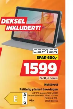 POWER Cep1er Nettbrett tilbud