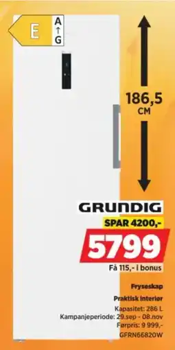 POWER Grundig fryseskap tilbud