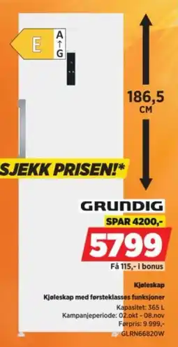 POWER Grundig kjøleskap tilbud