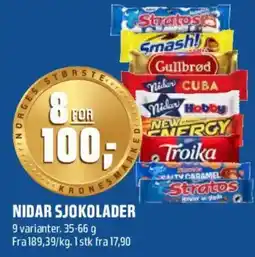 Coop Obs Nidar sjokolader tilbud