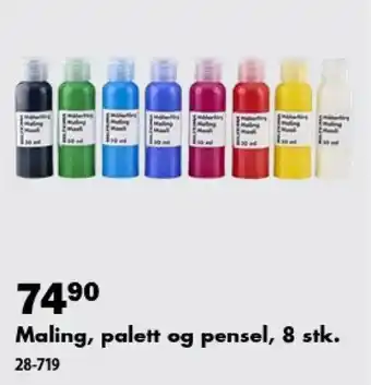 Maling, palett og pensel