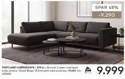 Skeidar Portland hjørnesofa tilbud
