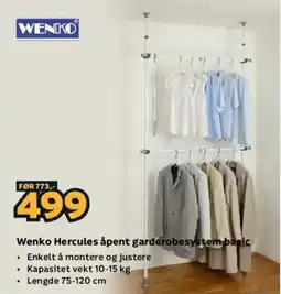 Megaflis Wenko Hercules åpent garderobesystem basic tilbud