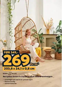 Megaflis Berry Alloc Ocean 8 xl Gyant xl sand natural laminatgulv tilbud