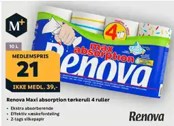 Megaflis Renova Maxi absorption tørkerull 4 ruller tilbud