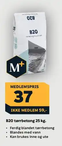 Megaflis B20 tørrbetong tilbud