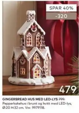Skeidar Gingerbread Hus Med Led-lys tilbud