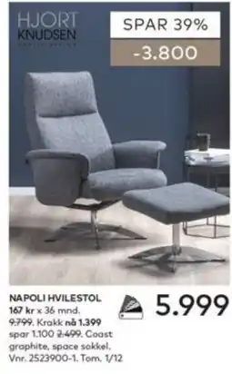 Skeidar Hjort Knudsen Napoli hvilestol tilbud