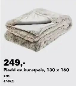 Biltema Pledd av kunstpels tilbud
