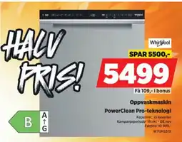 POWER Whirlpool Oppvaskmaskin tilbud