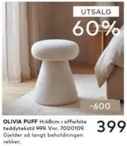 Skeidar Olivia puff tilbud