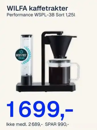 WILFA kaffetrakter Performance WSPL-3B
