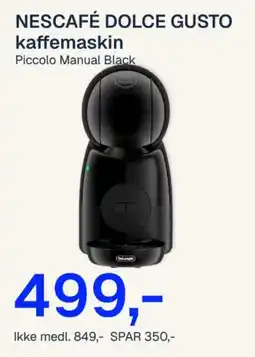 Jernia Nescafe Dolce Gusto kaffemaskin Piccolo Manual Black tilbud