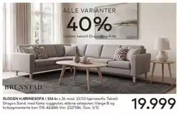 Skeidar Brunstad Slogen Hjørnesofa tilbud